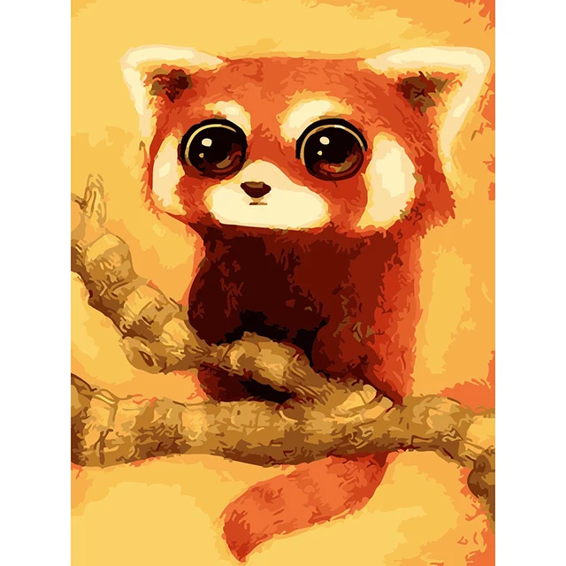 Modular Gambar Kecil Panda Anak Dinding Seni Kanvas 