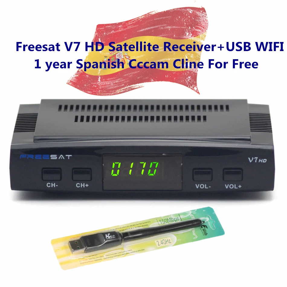 Prix pour Freesat V7 HD Numérique Satellite TV récepteur + 1 Année Européenne Cccam Livraison pour Espagne Espagnol PayTV Soutien PowerVu Biss Key DVB-S2 Prix pour Freesat V7 HD Numérique Satellite TV récepteur + 1 Année Européenne Cccam Livraison pour Espagne Espagnol PayTV Soutien PowerVu Biss Key DVB-S2