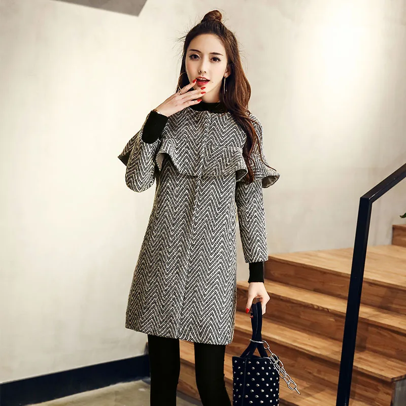 Newest Faux Suede Patchwork hooded Female Jacket winter Long wool parkas Chrismas lovely sweet Women Europe  Style Coat