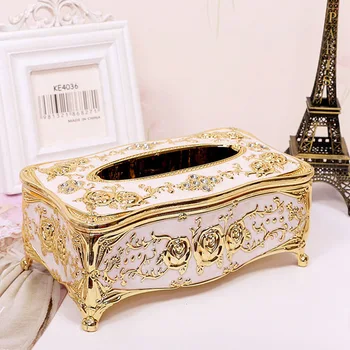 

Fashion Car Home Acrylic Tissue Box High-grade European Rhinestone Decoration Large Paper Box 22x13x9cm