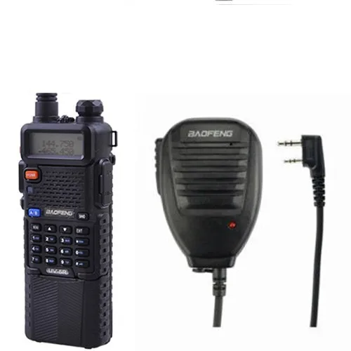 Радио портативной рации baofeng UV-5R 3800 мАч, UHF VHF dual band fm радио, + baofeng Mic Динамик