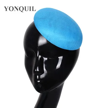 

Sea blue imitation sinamay 15CM fascinator base party hats hair accessories cocktail headwear bridal hats wedding millinery New