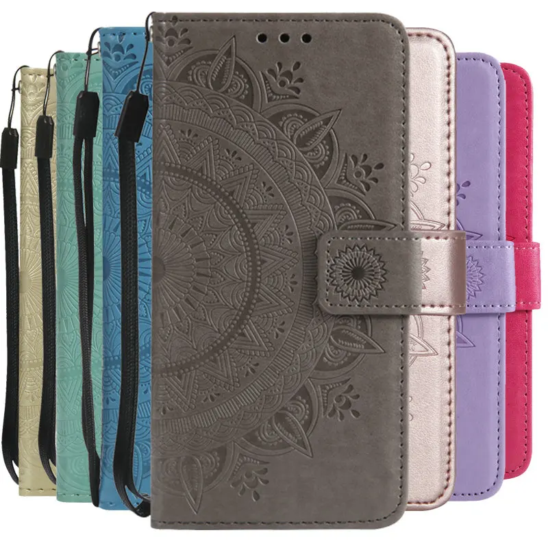 

Leather Flip Case for Sony Xperia L2 Case 3D Embossing Totem Wallet Card Slot for Sony L2 Cases Funda Xperia L 2 360 Full Covers