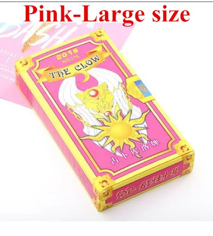 Два размера аниме Cardcaptor Sakura Clow Card косплей реквизит KINOMOTO SAKURA Card Captor карты с Сакурой Таро 55 шт. 2 цвета - Цвет: Pink-Large size