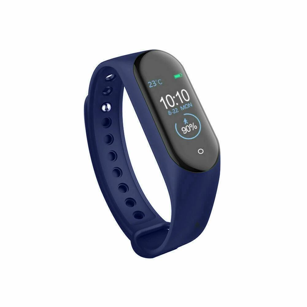 Смарт-часы для мужчин M4 фитнес-браслет Bluetooth водонепроницаемый монитор сердечного ритма женские Смарт-часы фитнес-трекер Смарт-часы - Цвет: Синий