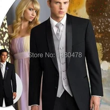 Для мужчин Костюмы хорошая цена Черный Жених Смокинги для женихов Best человек Костюмы женихов Для мужчин Нарядные Костюмы для свадьбы(куртка+ Брюки для девочек+ жилет+ галстук
