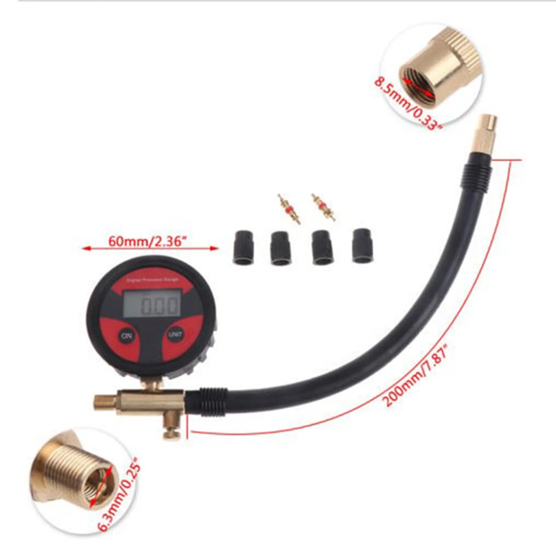 

1pcs 0-200PSI Digital Tyre Tire Air Pressure Gauge LCD Manometer Car Truck Motorcycle
