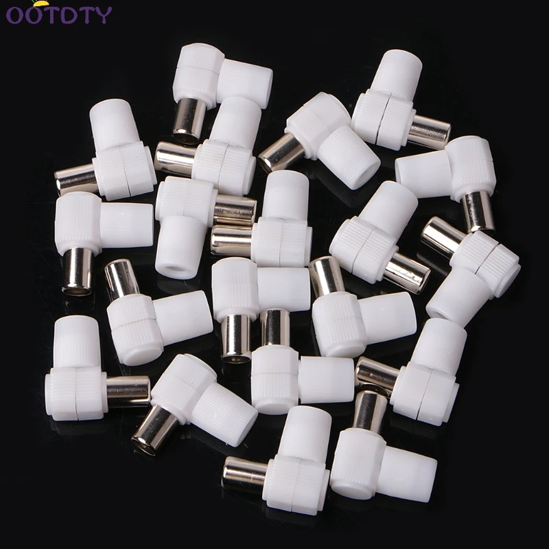 Right Angle Antennas TV RF Male Coaxial Male Aerial Connector Plugs