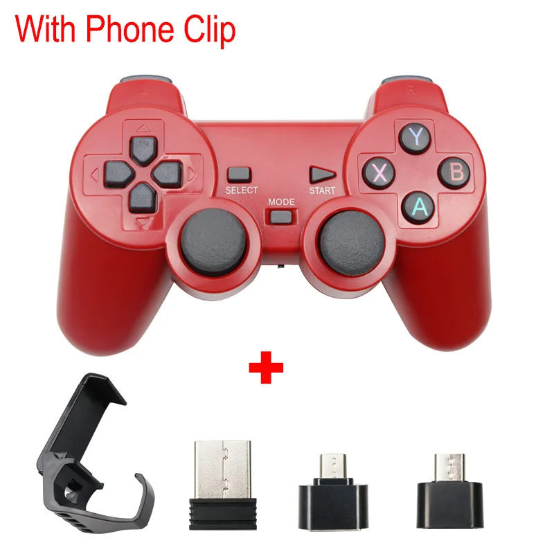 Android Беспроводной геймпад для Android телефона/ПК/PS3/tv Box джойстик 2,4G USB джойстик игровой контроллер для Xiaomi смартфон - Цвет: Red1