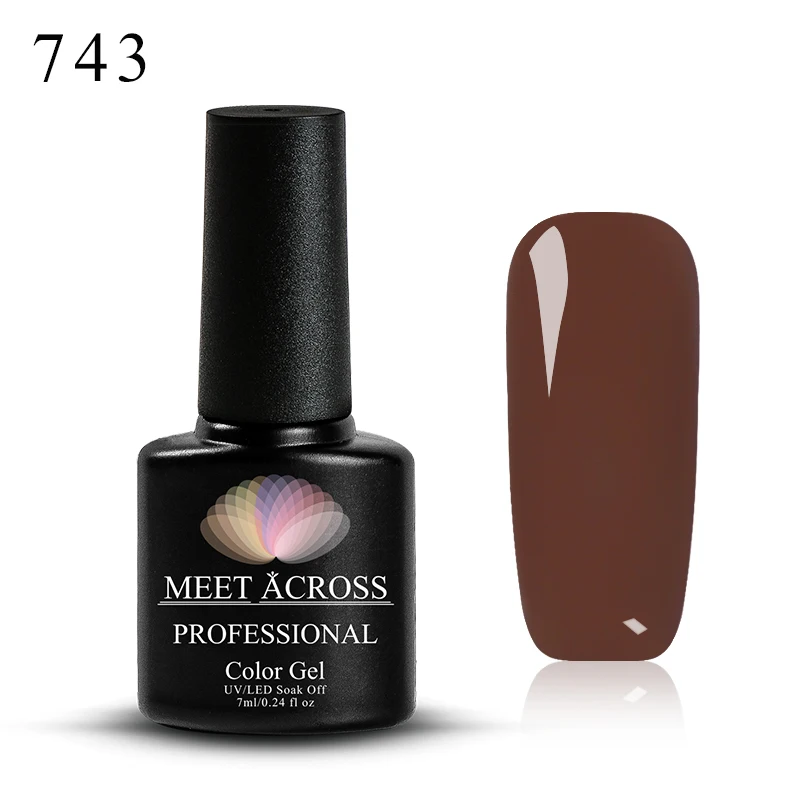 MEET ACROSS 7 мл телесный серый Гель-лак для ногтей полуперманентный Светодиодный УФ-лак для ногтей черная основа необходимый лак для штамповки - Цвет: W2291