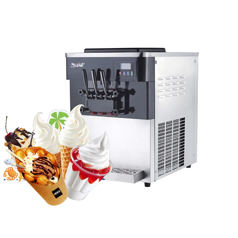 

Hot sale gelato table top mini soft ice cream milkshake vending machine 3 Flavors Ice Cream Maker 22-28L/H