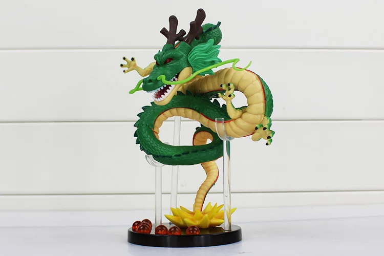 Dragon Ball Z фигурки зеленый Shenron Shenlong ПВХ Фигурки игрушки с Dragon Ball Z хрустальные шары 7 шт.+ полка отличный подарок