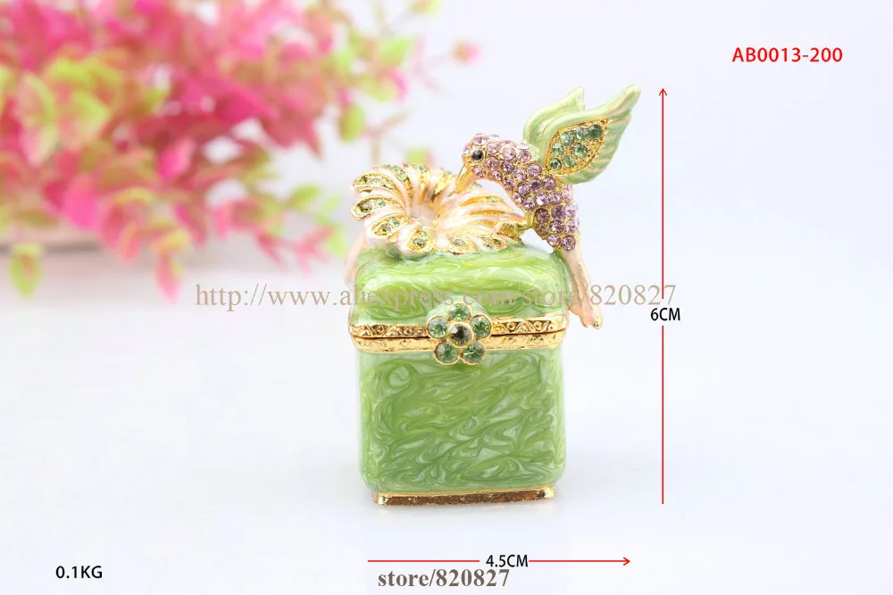 Trinket Box with Birds 2 Birds Jeweled Faberge Inspired Jewelry Gift Box Love Birds Hinged Trinket box Vintage Bird Figurine Jewelry Packaging