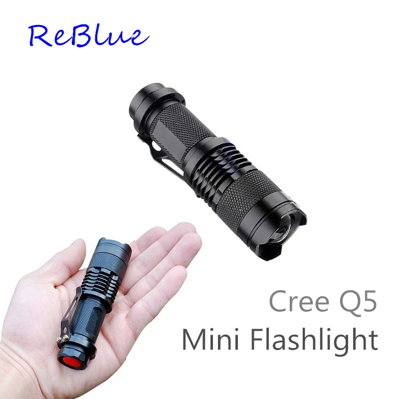 

ReBlue Mini Flashlight lanterna x900 CREE Q5 LED Torch 14500 Adjustable Zoom Focus Torch Lamp Penlight Waterproof For Outdoor