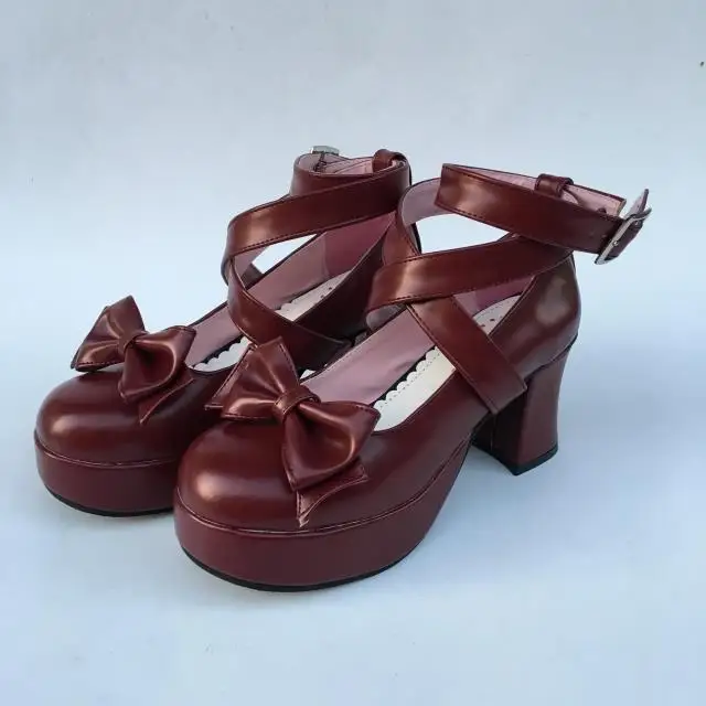 Gothic-Ankle-Cross-Belts-High-Heel-Pumps-Elegant-Single-Bow-Lolita-Princess-Heels-Shoes-3