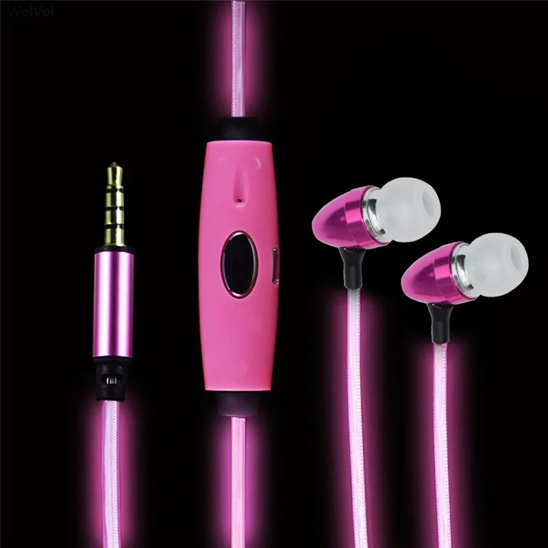 Yamay EL Glow Led Headphones Glow in the Dark Earphones Sport Stereo