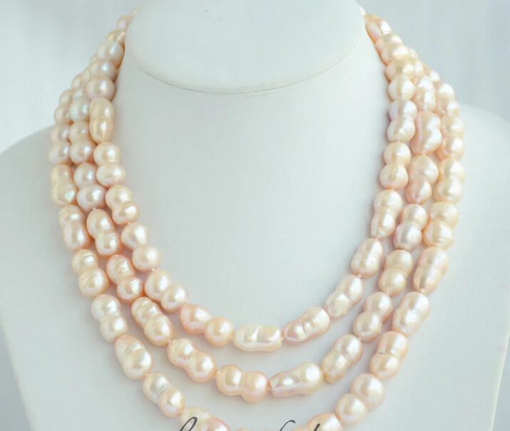 

Fast SHIPPING * Z6585 3strands 19mm pink double freshwater pearl necklace 20inch NEW