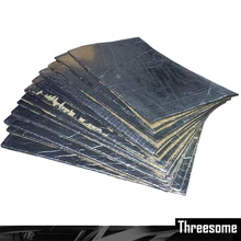 SRXTZM 12 шт автомобилей брандмауэр звукоизолирующий теплоизоляция амортизирующий коврик колодки двери капот стекловолокна резиновые губки три слоя 50*30 см