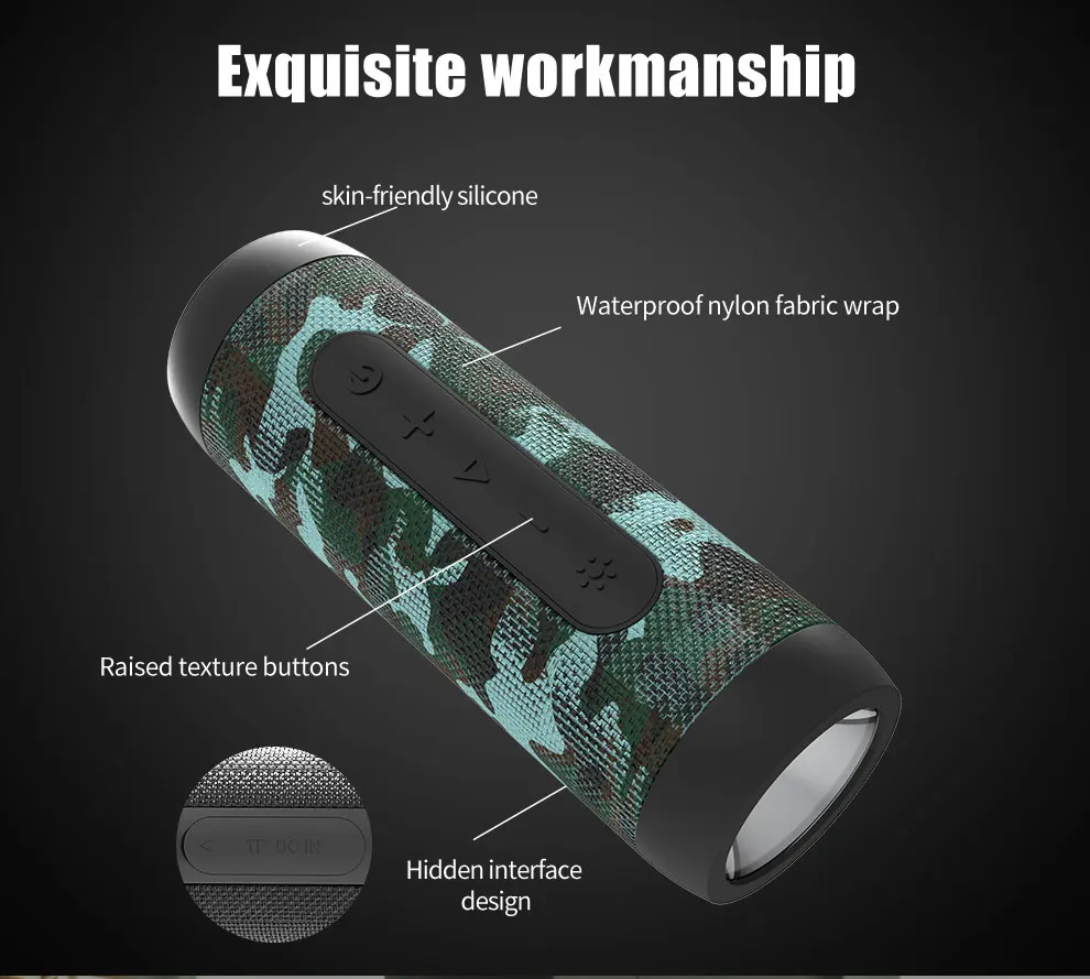 Zealot S22 портативный bluetooth динамик с радио фонариком беспроводной Boombox Soundbar + Power Bank