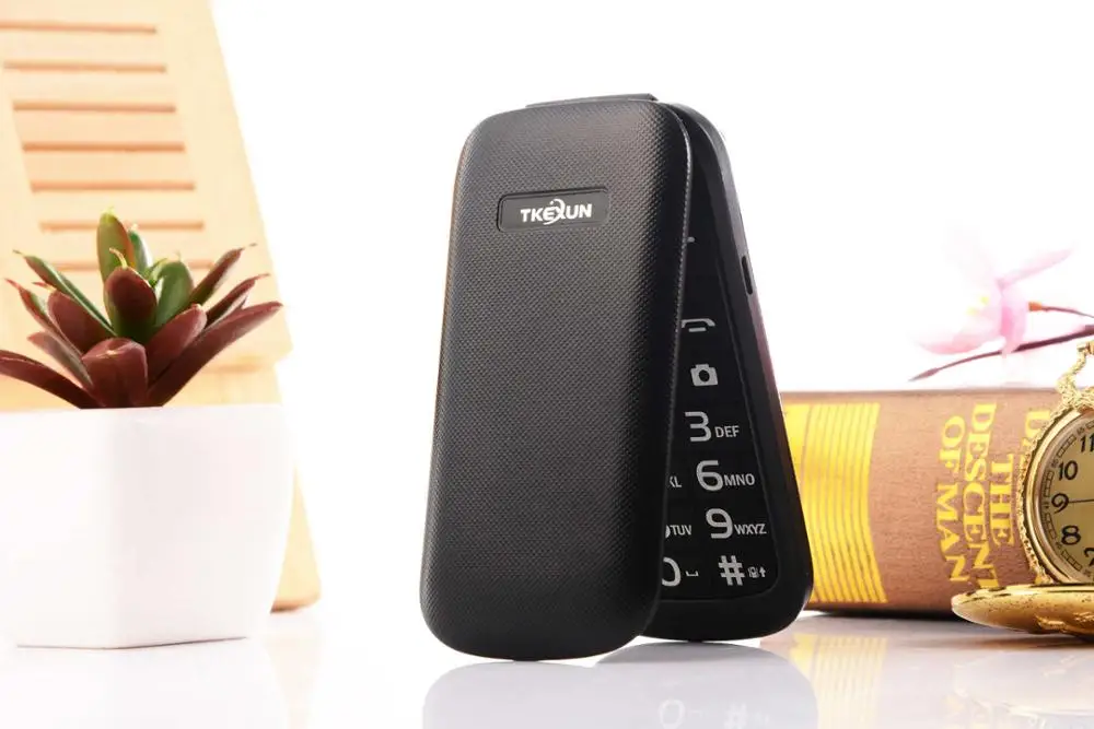 Мобильный телефон TKEXUN E1190A с двумя sim-картами, Bluetooth, FM, MP3, Vedio, дешевый мобильный телефон для пожилых людей, русская клавиатура - Цвет: Black