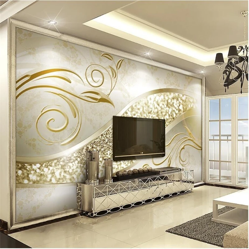 

beibehang Custom 3d wallpapers abstract European pattern pearl 3d golden fresco living room sofa bedroom TV wall decoration