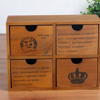

1PC Desktop Wooden Drawer Wall Hanging Storage Box Cosmetic Jewelry Boxes Organizer Container Case For Bedroom EJL 097