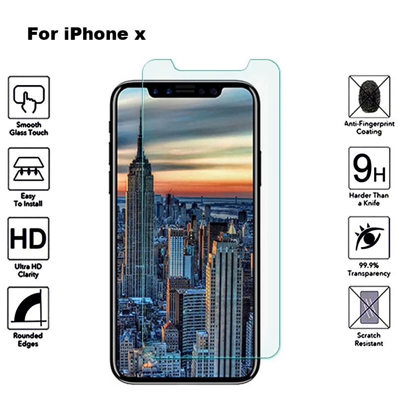 2 шт для Apple iPhone X 9H 2.5D 0 26 мм закаленное стекло против царапин защита экрана AGREAL