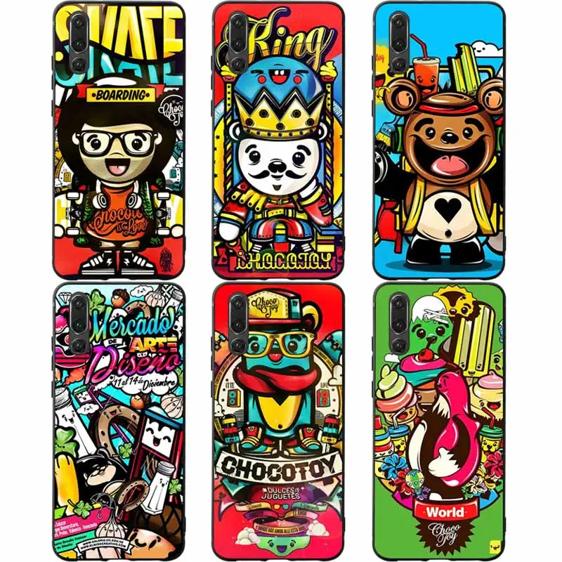 

Cute Doodle Cartoon Phone Cases Cover for Huawei P30 lite pro nova 3i Cases Huawei Mate 20 lite pro Case P smart 2019 Cases