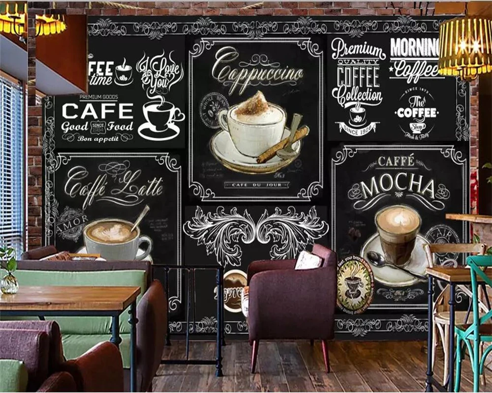 Beibehang пользовательские обои 3d фотообои европейский и американский стиль ретро ручная роспись доски кофе питание 3d обои