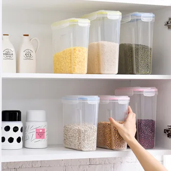 

Kitchen Transparent Storage Box Grains Beans Storage Contain Sealed Home Organizer Food Container Refrigerator Storage box