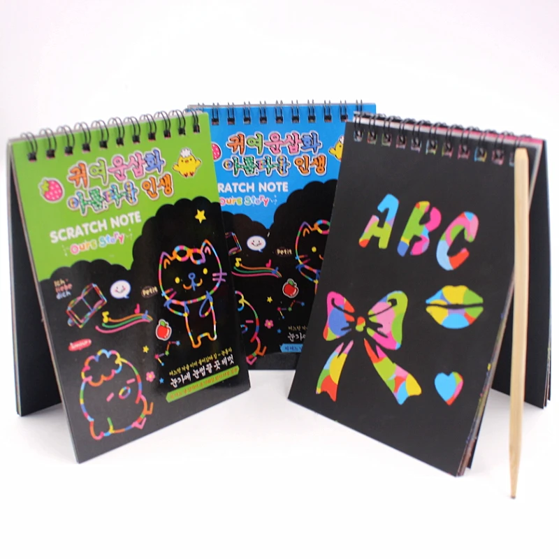 

Jonvon Satone 8 Pcs Scratch Note Black Cardboard Creative Diy Draw Sketch Notes Kids Notebook Zakka Material Escolar Stationery