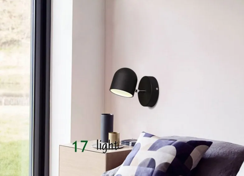 Поворотный Настенный светильник креативный настенный светильник деревянный Настенный бра E27 спальня освещение черный/белый прикроватная лампа для чтения