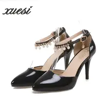 Women’s Sexy Nightclubs Show Thin Women’s Shoes Stiletto Heels Suede Top T-band Sandals Summer High Heels Single Shoes 34-47