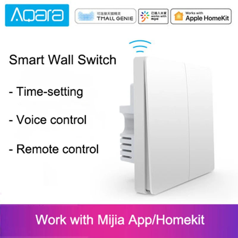 

Xiaomi Aqara Wall Switch Smart ZigBee Zero Line Fire Wire Light Remote Control Wireless Key Wall Switch Without Neutral Mi Home