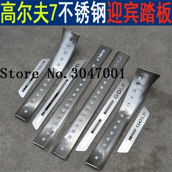

High quality stainless steel inside external Scuff Plate/Door Sill Protector Sticker For 2016-2017 Volkswagen Golf 7(8pc)
