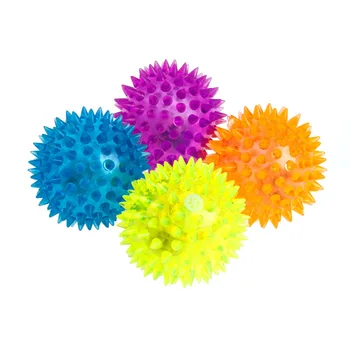 

1PC Dog Puppy Cat Pet Led Whistle Squeaker Rubber Chew Bell Ball Playing Toy 6.5CM -Y102