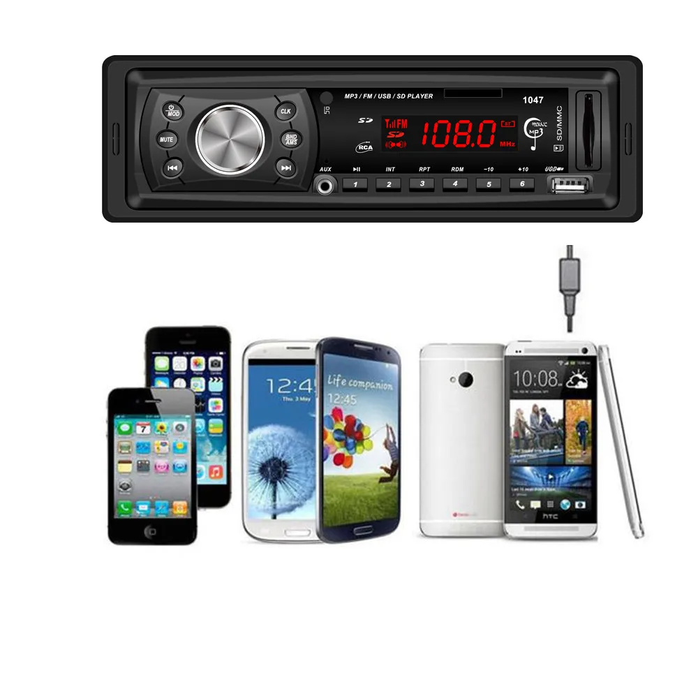 AUTO High Quality Stereo Head font b Car b font AUX Input LCD font b Audio