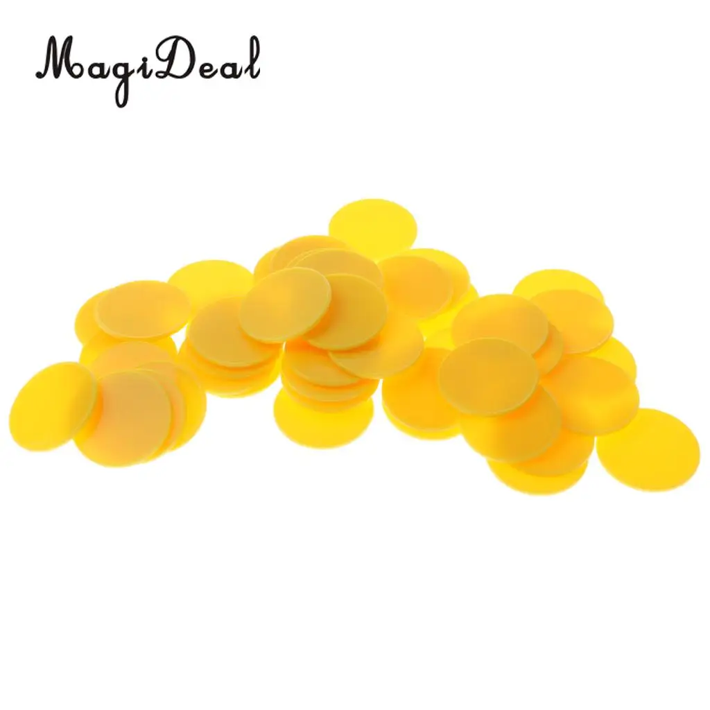 50Pcs Maths Counters - Coloured Round (32mm) Kids Toddler Educational Number Arithmetic Sorting Counting Game Teaching Aids Toy