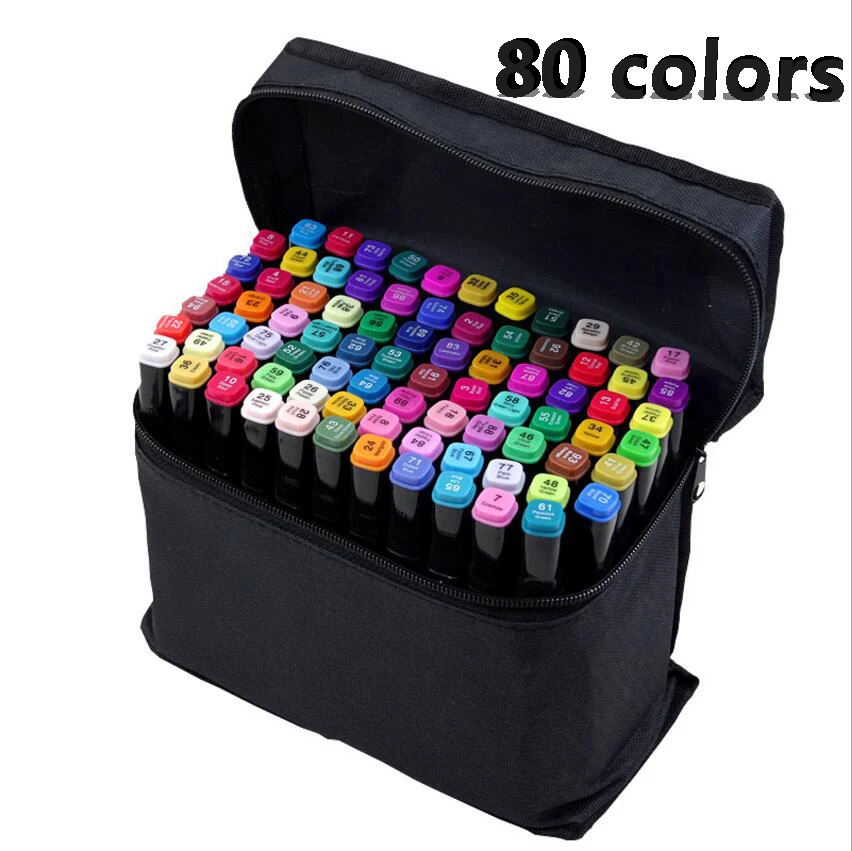 80colors Artist Double Headed Sketch Marker Set 30 40 60 80 Colors