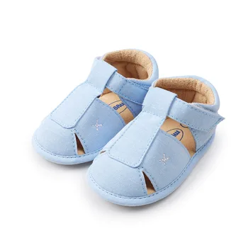 

New Blue Baby Baotou Sandals Summer Newborn Boy Girl Non-slip Sports Shoes Kids Sneakers Infant Baby Soft Leather Shoes.CX101A