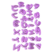 26 резак для писем форма для выпечки Силиконовые Формочки Для фондана набор для выпечки с шоколадом пресс-форм для украшения тортов DIY инструмент фиолетовый