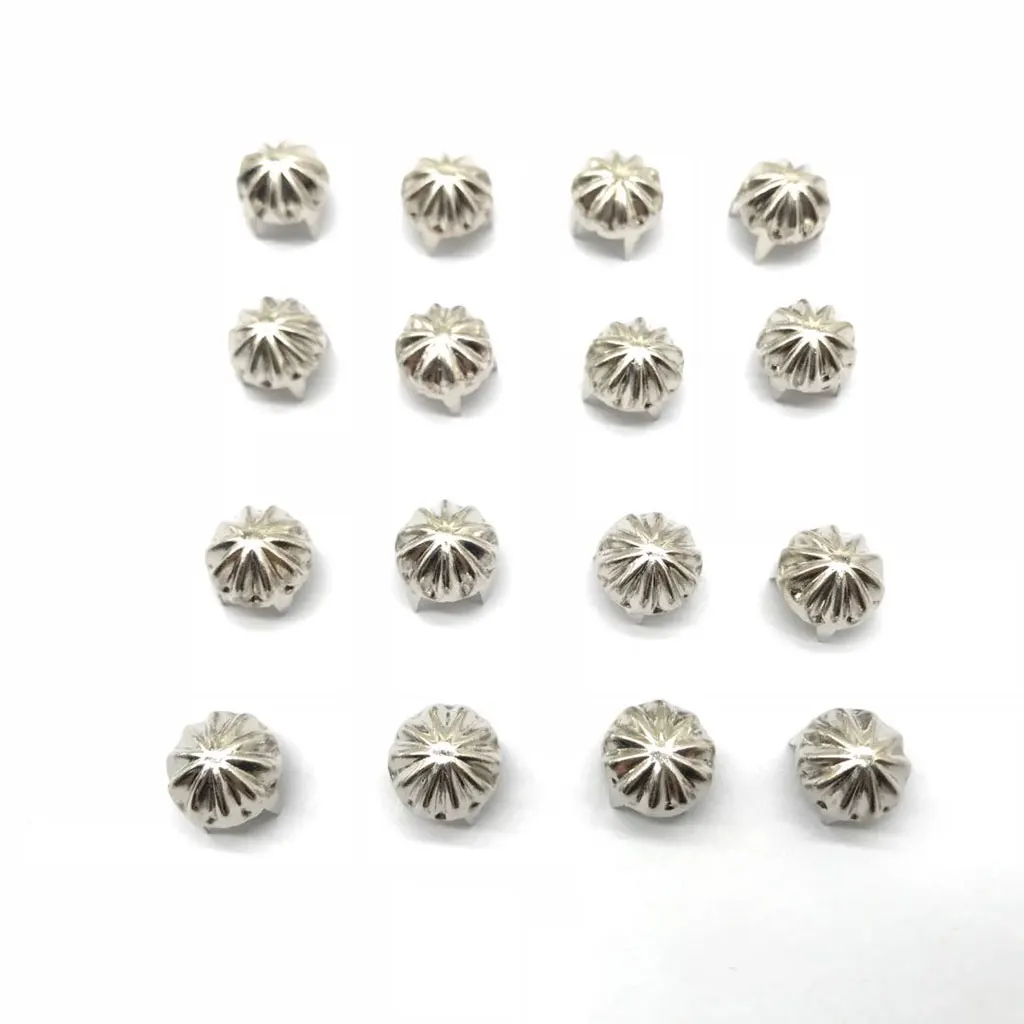 50pcs Metal Pumpkin Studs Claw Rivet Leathercraft Punk for Bags Jeans Belt Decoration