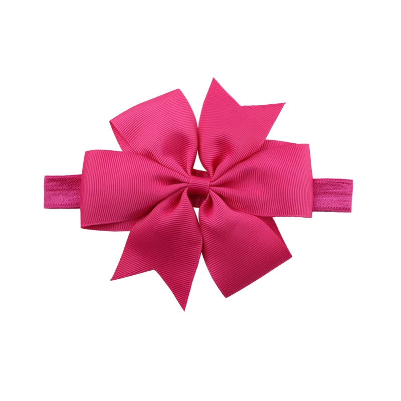 20 Colors Children Solid Ribbon Hair Bow Headbands Hair Accessories bandeau bebe fille kids Bowknot Hair bands Hair Ties (14)