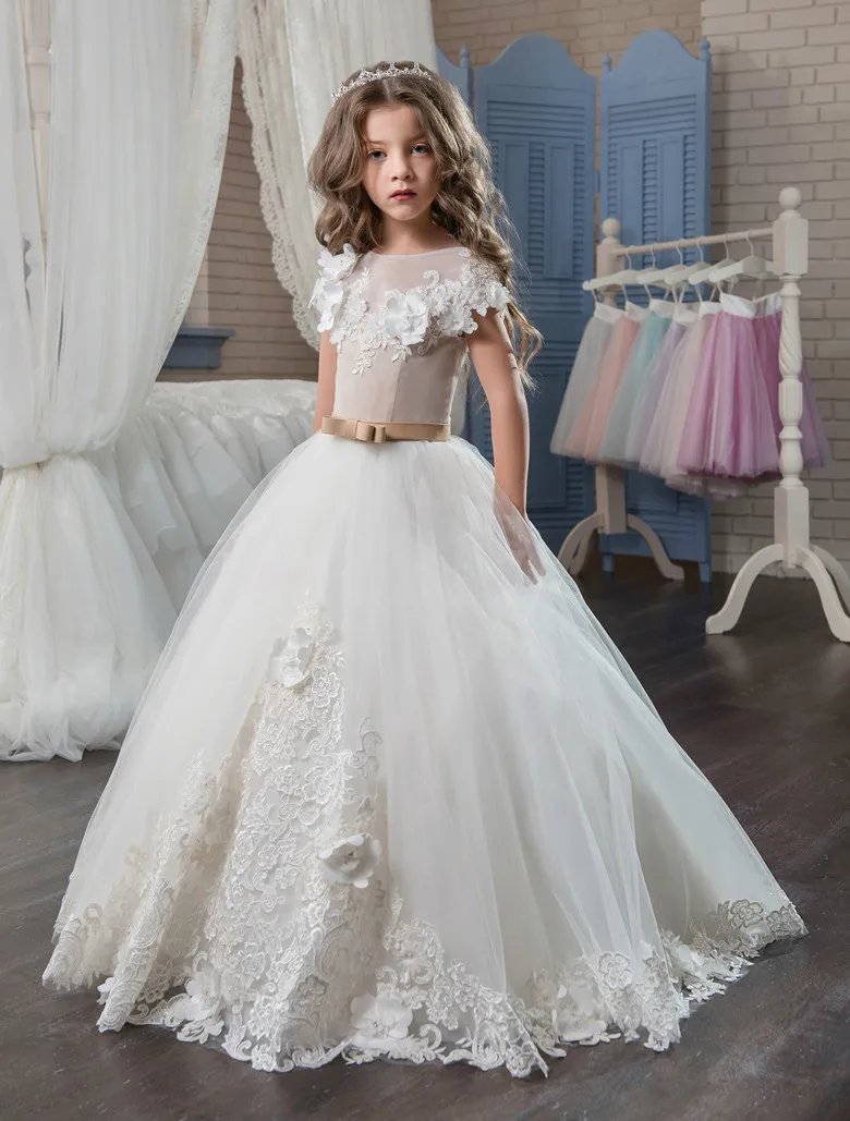 Elegant First Communion Dresses for Girls 2017 Applique Princess Tulle ...