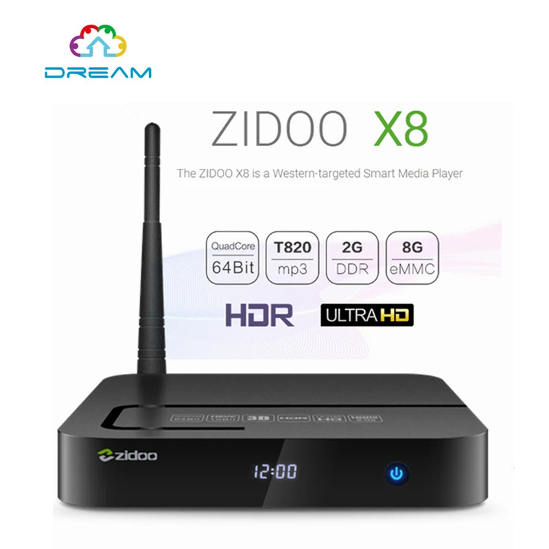 ZIDOO X8 Android 6 0 tv Box 2G 8G 3 ядра GPU медиаплеер OpenWRT (NAS) Realtek RTD1295 5 GHz/RTK8821 WiFi Bluetooth 4 |