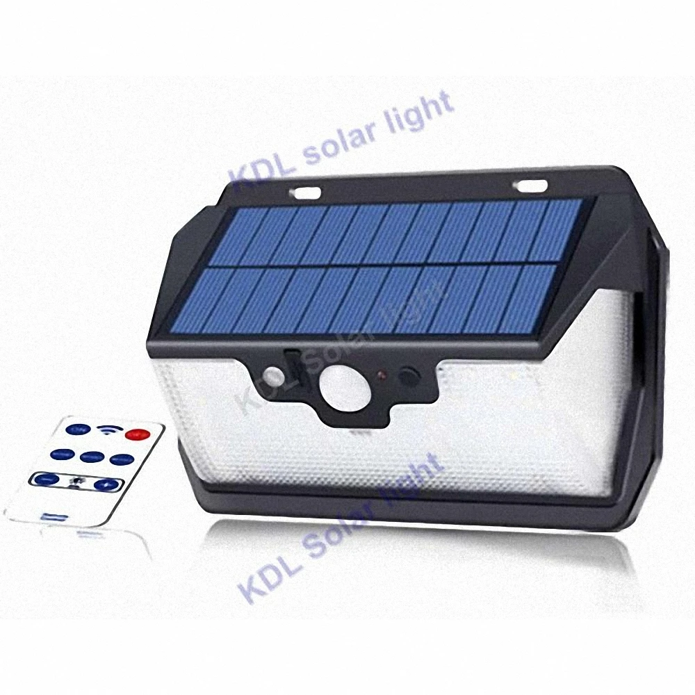 

55 leds Solar light remote control radar 3 side lighting usb port waterproof wall led lamp camp Outdoor Garden Yard patio street