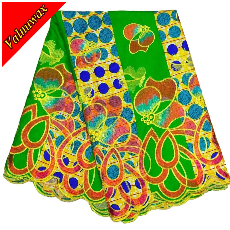 

High Quality African Wax Lace Fabric New Style Embroidered Designs Ankara Wax Cord Lace Fabrics For Nigerian Dress /QD1212#