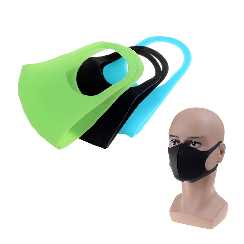 

1/3 Pcs Breathable Adult Kids Sponge Face Mask Reusable Anti Pollution Face Shield Wind Proof Mouth Cover Black Kpop Mouth Mask