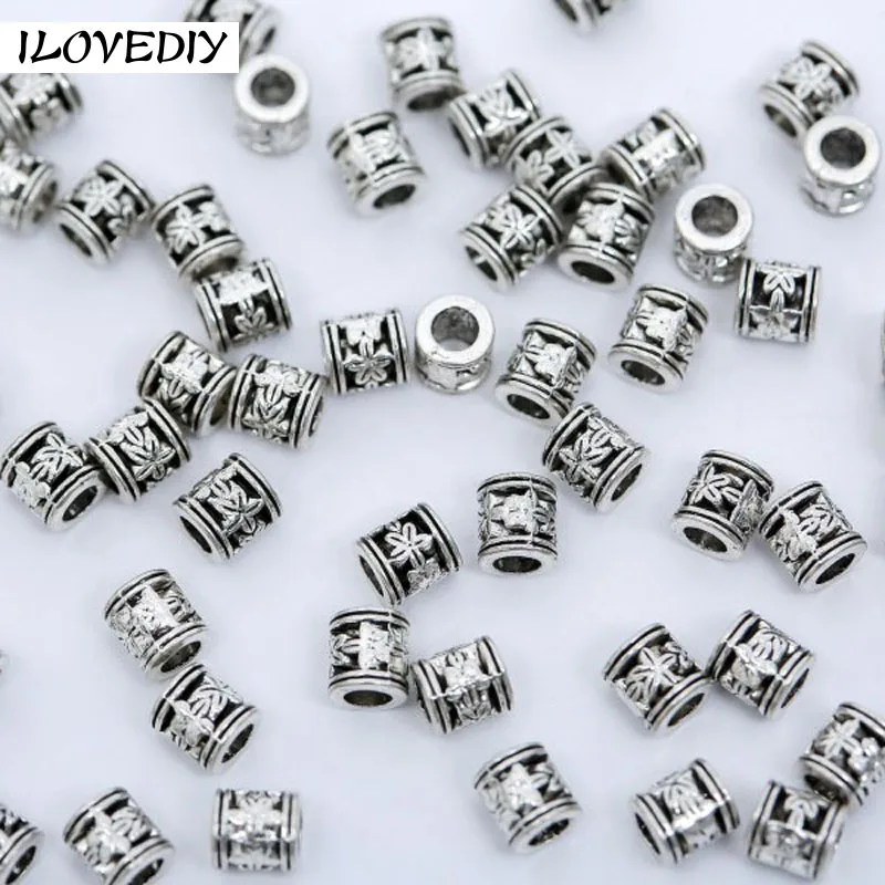 

100pcs/lot Tibetan Silver Plated Loose Spacer Beads Metal beads Charms Jewelry Making DIY Jewelry Finding Bracelets