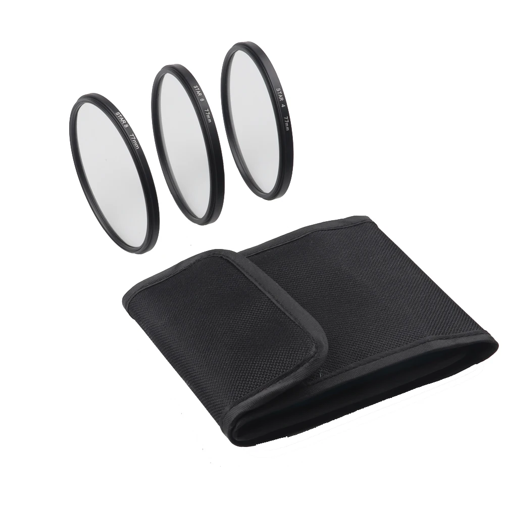 

Lightdow 3 in 1 Star Filter Kit 4 6 8 Piont Lens Filter Camera Filters 49 52 55 58 62 67 72 77 For Canon Nikon Sony DSLR Cameras
